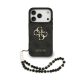 Guess PU 4G Metal Logo Strap tok, iPhone 17 Pro - fekete