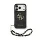 Guess PU 4G Metal Logo Strap tok, iPhone 17 Pro Max - fekete