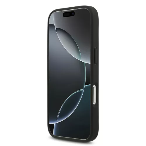Guess PU 4G Metal Logo Strap tok, iPhone 17 Pro Max - fekete