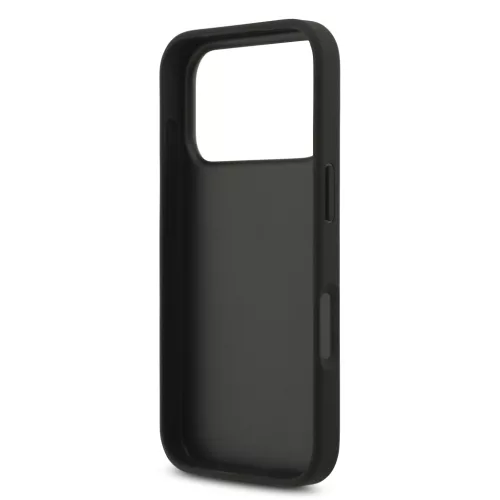 Guess PU 4G Metal Logo Strap tok, iPhone 17 Pro Max - fekete