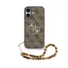 Guess PU 4G Metal Logo Strap tok, iPhone 17 - barna