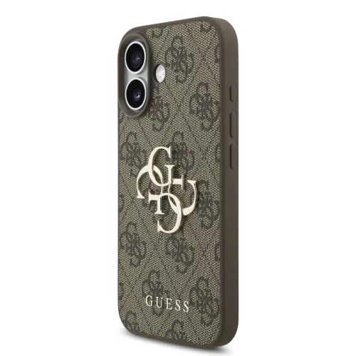 Guess PU 4G Metal Logo Strap tok, iPhone 17 - barna