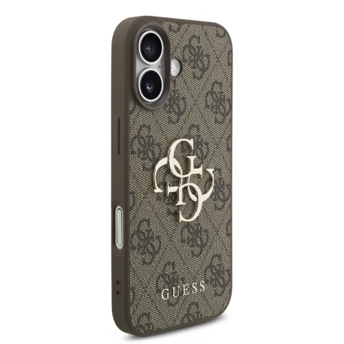 Guess PU 4G Metal Logo Strap tok, iPhone 17 - barna