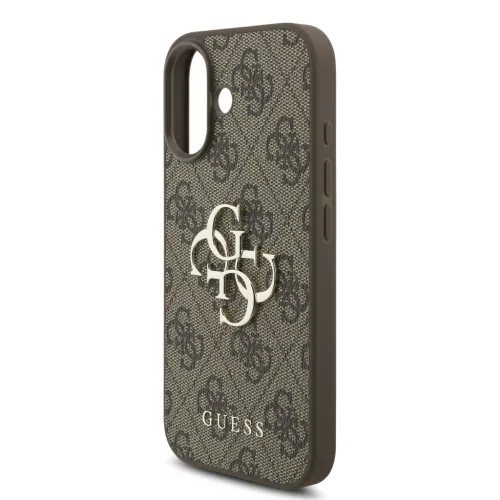 Guess PU 4G Metal Logo Strap tok, iPhone 17 - barna