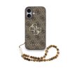 Guess PU 4G Metal Logo Strap tok, iPhone 17 Pro - barna