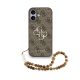 Guess PU 4G Metal Logo Strap tok, iPhone 17 Pro - barna