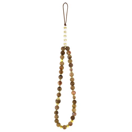 Guess PU 4G Metal Logo Strap tok, iPhone 17 Pro - barna