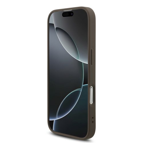 Guess PU 4G Metal Logo Strap tok, iPhone 17 Pro - barna