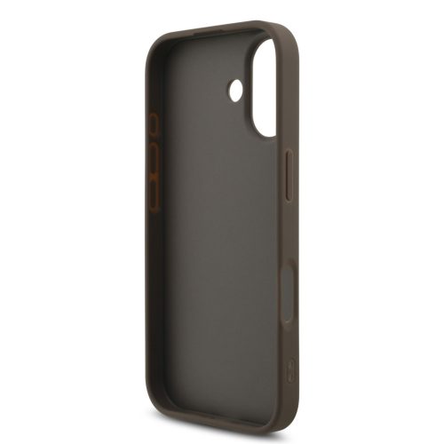 Guess PU 4G Metal Logo Strap tok, iPhone 17 Pro - barna