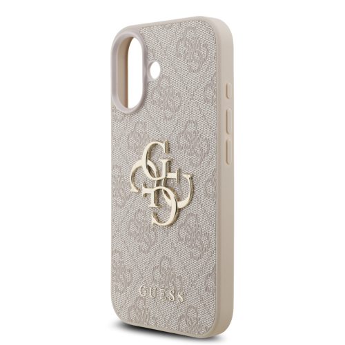 Guess PU 4G Metal Logo Strap tok, iPhone 17 - rózsaszín