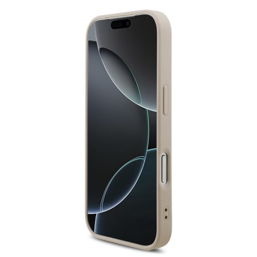 Guess PU 4G Metal Logo Strap tok, iPhone 17 Pro - rózsaszín