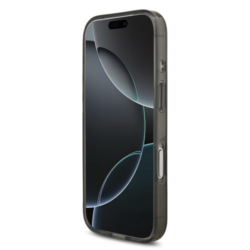 Guess IML Flowers Strap MagSafe tok, iPhone 17 Pro - fekete