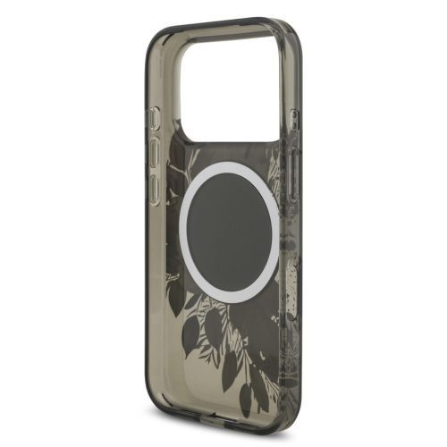 Guess IML Flowers Strap MagSafe tok, iPhone 17 Pro - fekete