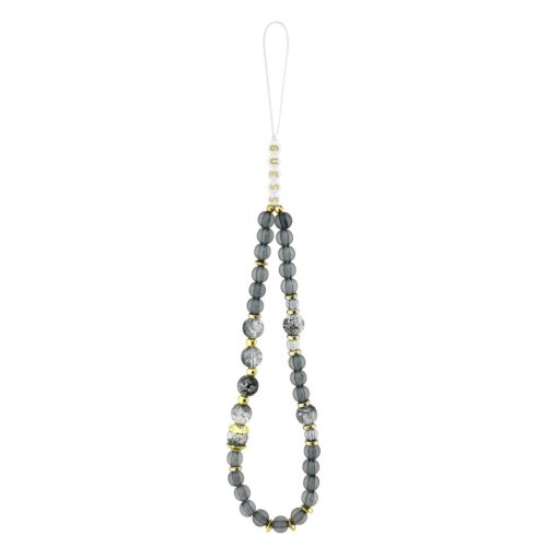 Guess IML Flowers Strap MagSafe tok, iPhone 17 Pro - fekete