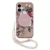 Guess IML Flowers Strap MagSafe tok, iPhone 17 - rózsaszín