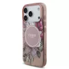 Guess IML Flowers Strap MagSafe tok, iPhone 17 Pro Max - rózsaszín