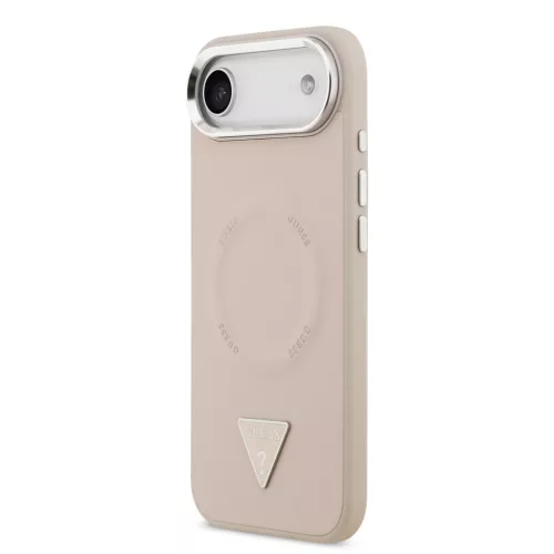 Guess PU Leather Triangle Logo MagSafe tok, iPhone Air - rózsaszín