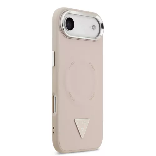 Guess PU Leather Triangle Logo MagSafe tok, iPhone Air - rózsaszín