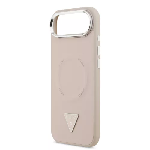 Guess PU Leather Triangle Logo MagSafe tok, iPhone Air - rózsaszín