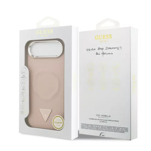 Guess PU Leather Triangle Logo MagSafe tok, iPhone Air - rózsaszín