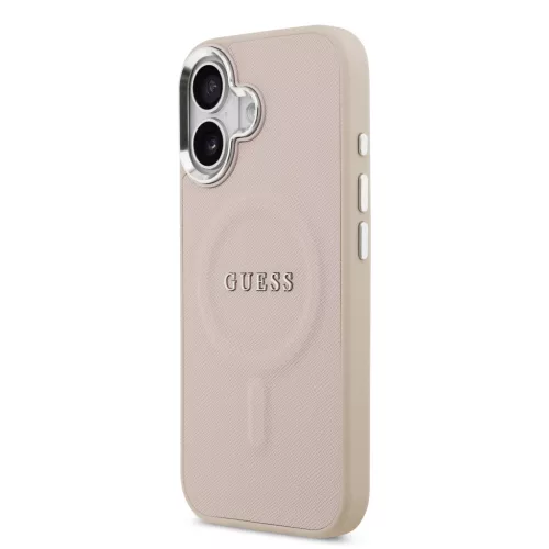 Guess PU Saffiano MagSafe tok, iPhone 17 - rózsaszín