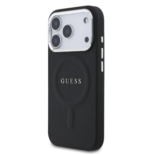 Guess PU Saffiano MagSafe tok, iPhone 17 Pro - fekete