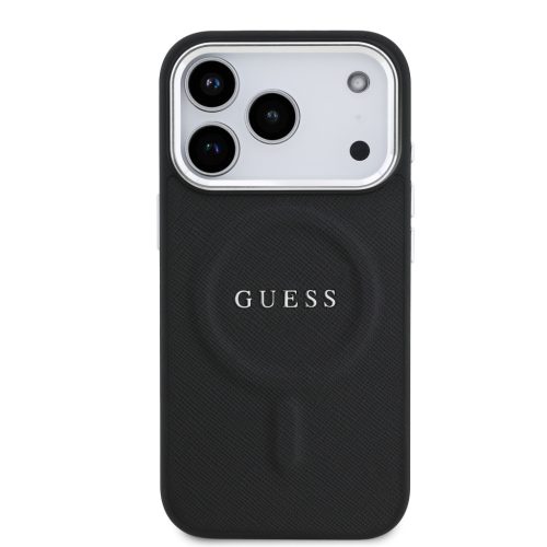 Guess PU Saffiano MagSafe tok, iPhone 17 Pro - fekete
