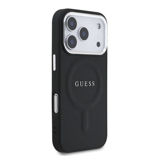 Guess PU Saffiano MagSafe tok, iPhone 17 Pro - fekete