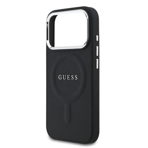 Guess PU Saffiano MagSafe tok, iPhone 17 Pro - fekete