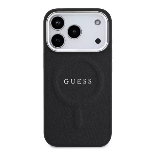 Guess PU Saffiano MagSafe tok, iPhone 17 Pro Max - fekete