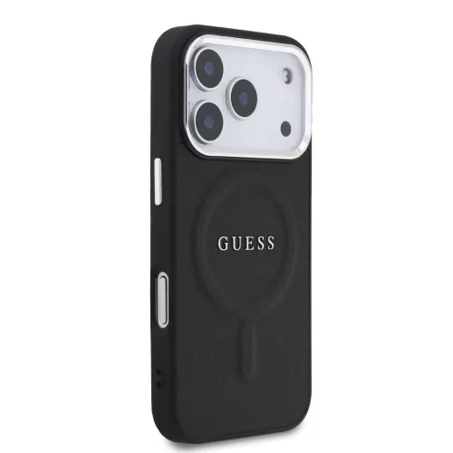 Guess PU Saffiano MagSafe tok, iPhone 17 Pro Max - fekete