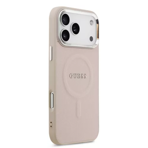 Guess PU Saffiano MagSafe tok, iPhone 17 Pro Max - rózsaszín