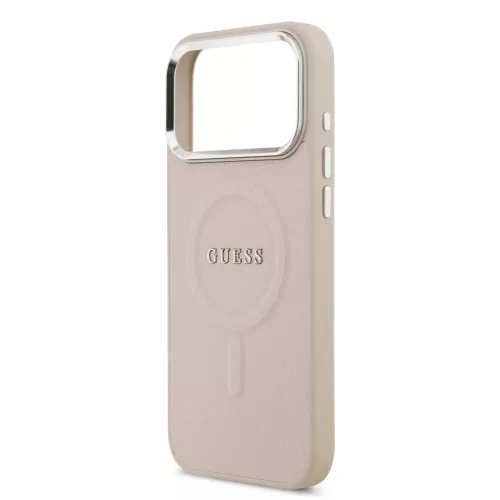 Guess PU Saffiano MagSafe tok, iPhone 17 Pro Max - rózsaszín