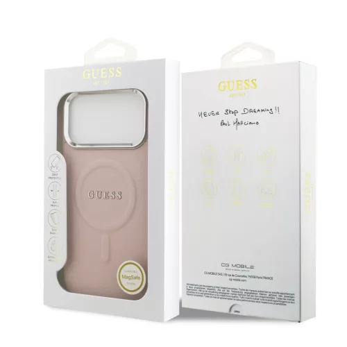 Guess PU Saffiano MagSafe tok, iPhone 17 Pro Max - rózsaszín