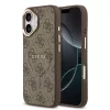 Guess PU Leather 4G arany Frame MagSafe tok, iPhone 17 - barna
