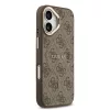 Guess PU Leather 4G arany Frame MagSafe tok, iPhone 17 - barna