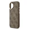 Guess PU Leather 4G arany Frame MagSafe tok, iPhone 17 - barna