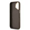 Guess PU Leather 4G arany Frame MagSafe tok, iPhone 17 - barna