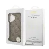 Guess PU Leather 4G arany Frame MagSafe tok, iPhone 17 - barna