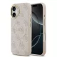 Guess PU Leather 4G - arany Frame MagSafe tok, iPhone 17 - rózsaszín