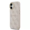 Guess PU Leather 4G - arany Frame MagSafe tok, iPhone 17 - rózsaszín