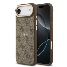   Guess PU Leather 4G arany keretes MagSafe tok, iPhone Air - barna