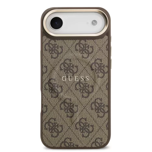Guess PU Leather 4G arany keretes MagSafe tok, iPhone Air - barna