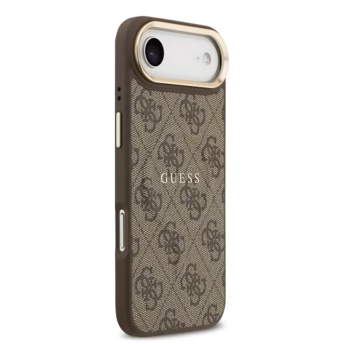 Guess PU Leather 4G arany keretes MagSafe tok, iPhone Air - barna