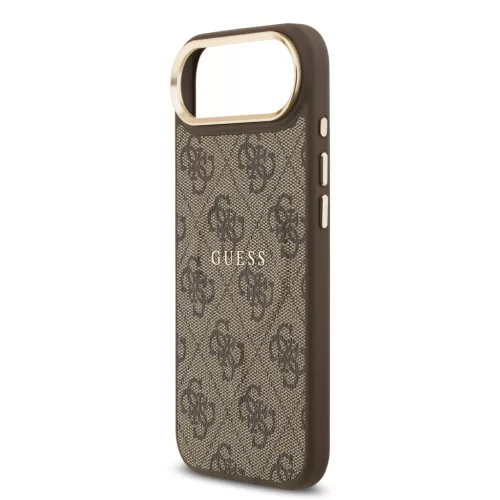 Guess PU Leather 4G arany keretes MagSafe tok, iPhone Air - barna