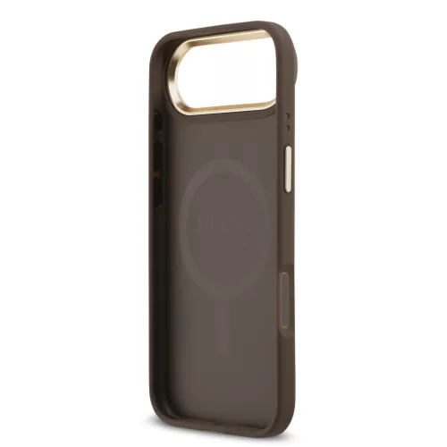 Guess PU Leather 4G arany keretes MagSafe tok, iPhone Air - barna
