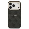 Guess PU Leather 4G arany Frame MagSafe tok, iPhone 17 Pro - fekete
