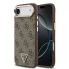 Guess PU Leather 4G Strass háromszög logós arany keretes MagSafe tok iPhone Air - barna