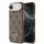 Guess PU Leather 4G Strass háromszög logós arany keretes MagSafe tok iPhone Air - barna