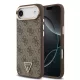 Guess PU Leather 4G Strass háromszög logós arany keretes MagSafe tok iPhone Air - barna